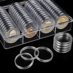 60 Pack 41mm Clear Coin Capsules For Morgan Silver Dollar Half Dollar Coins US