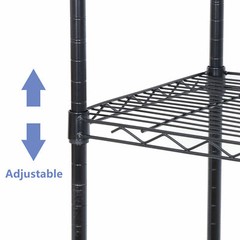 5-Tier Storage Wire Unit Rack with 4 Wheels Casters Large Space Shelves Rolling