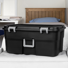 (2 pack) Sterilite 22 Gallon Large Wheeled Footlocker, Heavy Duty Plastic Storag