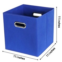 Fabric Cloth Storage Bins,Fabric Cube Bins Organizer with Dual Handles Foldab…