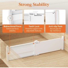Lifewit Drawer Dividers Clothes 3.2in High Expandable 10.5-16.5in 4 Pack