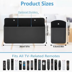 3 Pack Remote Control Holder Wall Mount, 2Pcs Small Remote Holder and 3 Slot