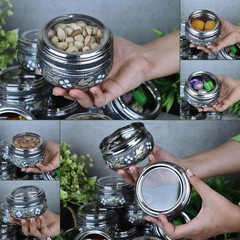 Stainless Steel See Thru Storage Box with Transparent Lid | Silver Oxidized F…