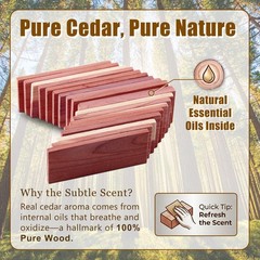 Cedar Space Cedar Blocks for Closet Storage,100% Aromatic Red Ceder Blocks Ce…