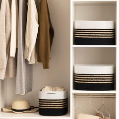 4 Pack Baskets for Organizing, Woven Storage Baskets for Toys and Towel, Rect…