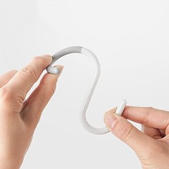 6-Pack Secure & Quiet Plastic S Hooks, Flexible Large (3.5inch) White – 6 Count