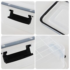 Idotry 10 Qt Plastic Stackable Storage Box with Latching Lid, 6X Clear Container