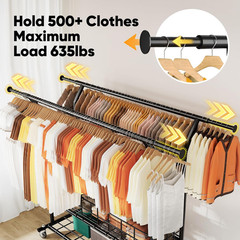 HOKEEPER Heavy Duty Clothes Rack Load 635 LBS, Clothing Rack for Hanging Clothes
