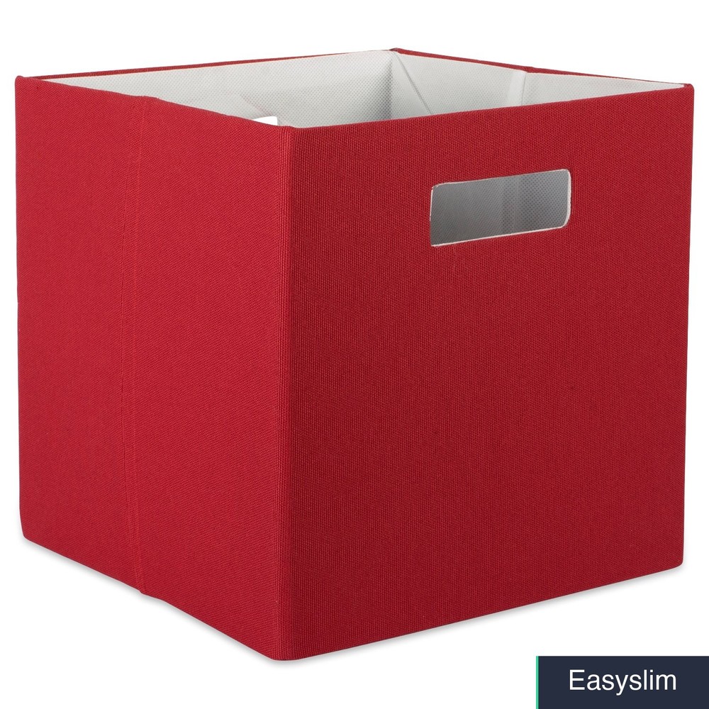 Collapsible Polyester Storage Cube 11x11x11 Inches, Solid Rust Color