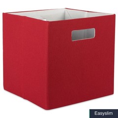 Collapsible Polyester Storage Cube 11x11x11 Inches, Solid Rust Color