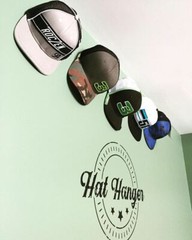 Hidden Hat Hangers -10 Pack – Black Barnwood – Holder Rack Hook Wall Display