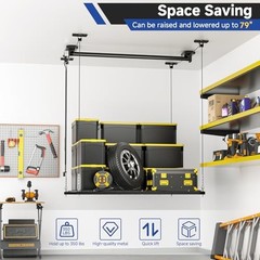 GADFISH Garage Ceiling Lift Storage Rack 350LBS