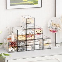 9 Pack Small Acrylic Drawers With 18 Drawers,Clear Drawer Organizers Stackabl…