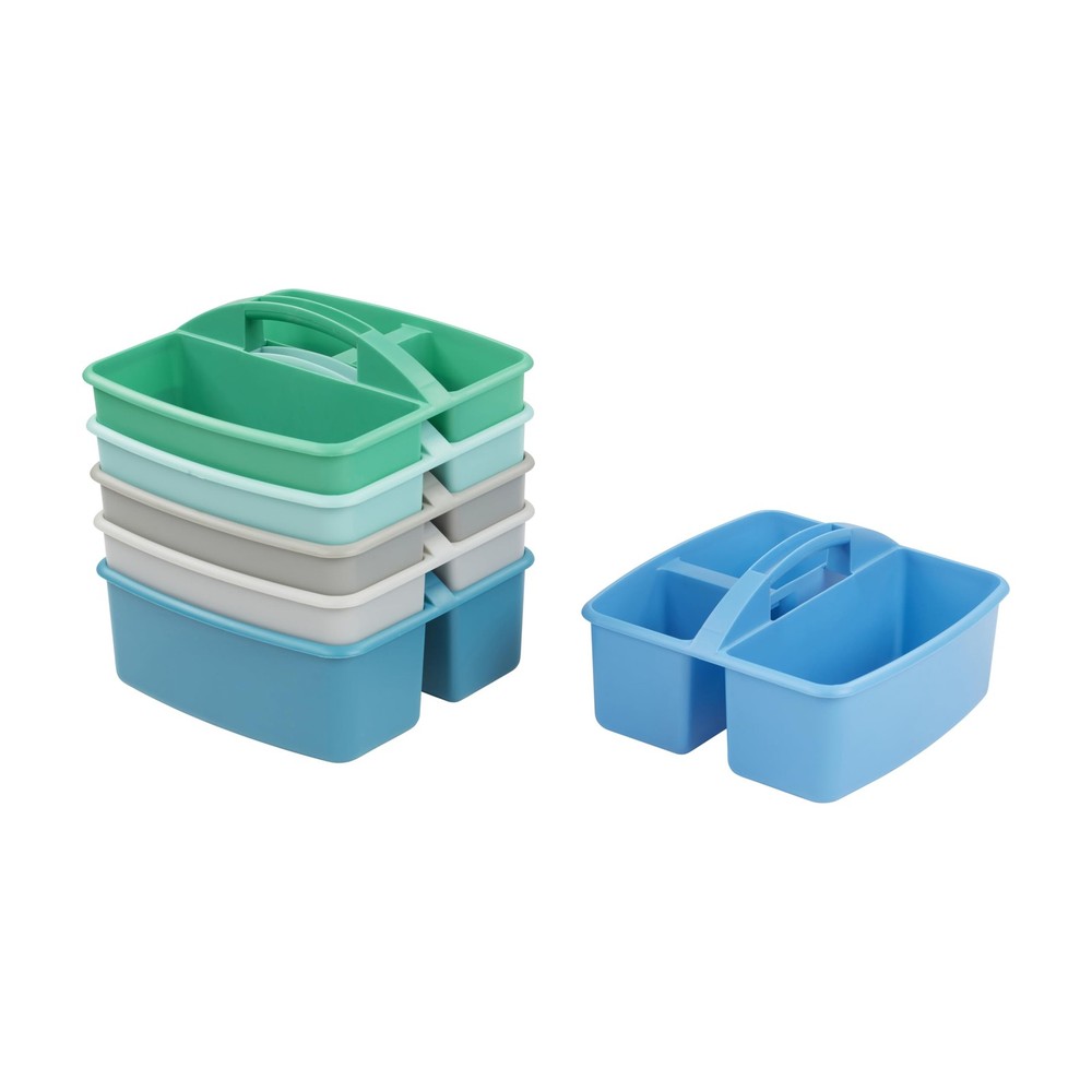 3-Compartment Small Plastic Caddy, Multipurpose Organization, Contemporary, 6…