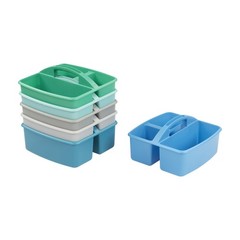 3-Compartment Small Plastic Caddy, Multipurpose Organization, Contemporary, 6…