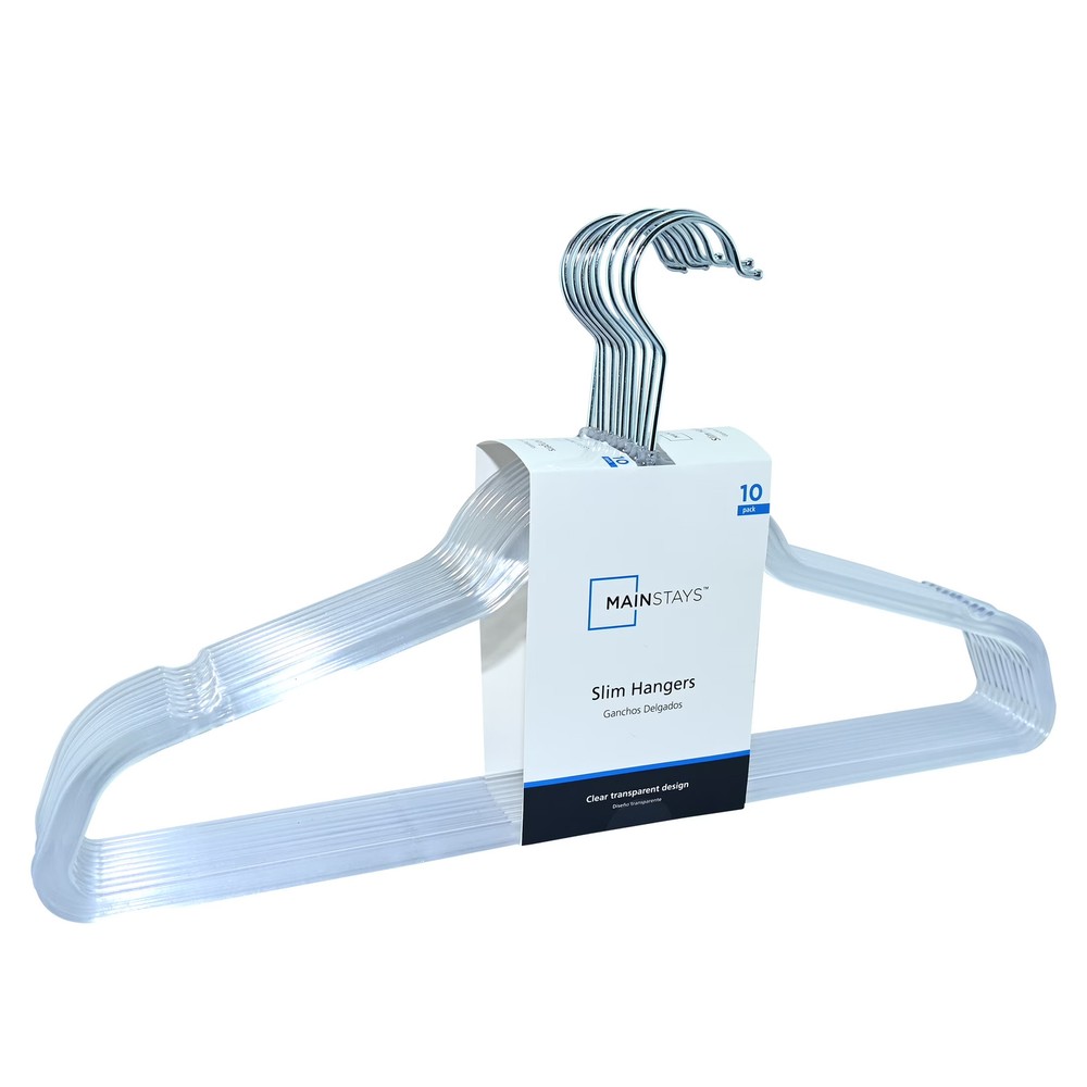 Plastic Hangers, Spacing Saving Slim Hangers, 10 Pack, Clear, for Adult & Teen