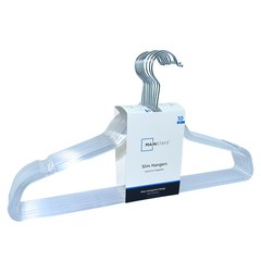 Plastic Hangers, Spacing Saving Slim Hangers, 10 Pack, Clear, for Adult & Teen
