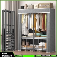 59in Heavy Duty Closet Organizer Syste Freestanding Clothing Racks Clothes Rack