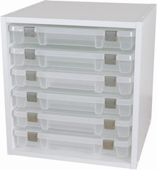 ArtBin 6855SC Super Satchel Cube – 15.5 x 16.75 x 15.625 in., 6 Rail Set, White