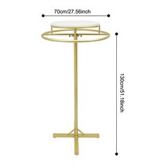 Floor-Standing Display Clothes Shelf Adjust Gold Rotatable Round Garment Rack US
