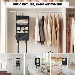 Hanging Packing Cubes for Travel, Large Portable Hanging Suitcase Organizer, Fol
