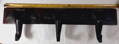 Unique Wooden Triple Elephant Trunk Coat Jacket Shelf Hook Rack 20″ x 3″