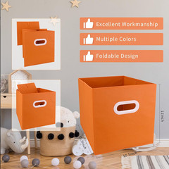Collapsible 11″ Cube Storage Bins with Handles – Pack of 6 for Home & Toys