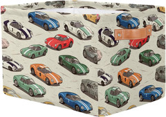 Adorable Cartoon Cars Storage Basket with Handle – Perfect for Toys & Books!