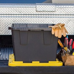 12 Gallon Plastic Storage Container Bin, 4-Pack, Heavy Duty, Lids, Greenmade NEW