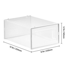 Shoe Storage Boxes 12 Pack Stackable Shoe Storage Organizers US Size 11 White