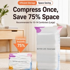 No Pump 3D Vacuum Storage Life Space Saver Better Life Space Bags 1/3/5Pcs