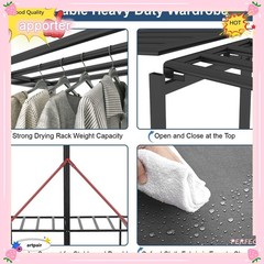 Premium Quality 66 in Portable Closet Wardrobe Clothes Storage Organizer w/Cover