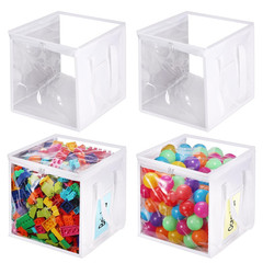 Large Clear Toy Storage Bins – 4 Pack Zippered Bags with Handles for Kids