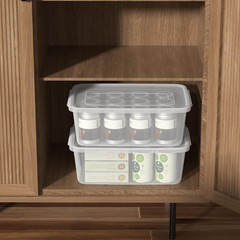 4 Pack Clear Latch Storage Bins, 6.5 Quart Containers with Lids