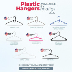 Plastic Hangers 30 Pack – Made in the USA – 6Lb Capacity Standard Clothes Hanger