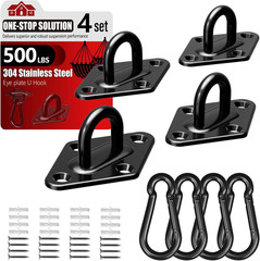 304 Stainless Steel Pad Eye Snap Hooks, M5 Heavy Duty Ceiling Hooks, 500 Lb Capa