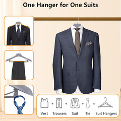 Plastic Extra Wide Shoulder Suit Hangers for Men 15 Pack Width 17.7″, Grey Sweat