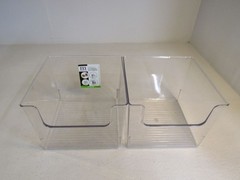 M Design Organizing Bins Lot of 2 9.25in x 9.25in x 8in Clear RI1423