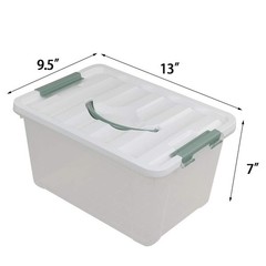 14 Quart Latching Box, Great Funtionality Plastic Storage Bin with Lid, Clear…