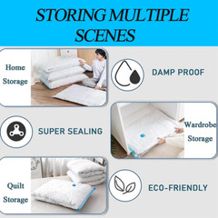 10 Pcs Vacuum Storage Bags Space Saver Garment Seal Clothes Compression Bag