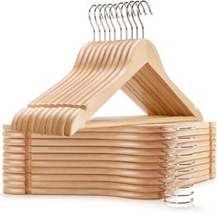 Wooden Hangers Pack of 5 10 20 50 100 Suit Hangers Premium Natural Finish Home