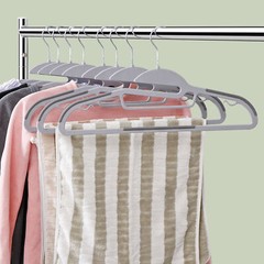 50 Pack Slim Thin Coat Shirt Plastic Hanger with Rubber Grip Swivel Hook Grey