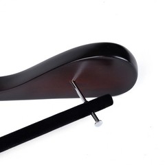 Luxury Wide Shoulder Wooden Hangers 18 Pack with Velvet Bar Smooth Mahogany F…