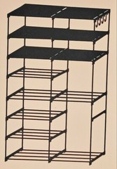 Jomarto – 8 Tiers Shoe Rack Shoe Tower W/ Side Hooks – Black