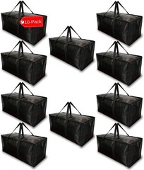 10 – Pack Heavy Duty Large Moving Bag with Strong Zipper and Comfortable Hand…