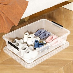 Idotry 40 Qt Under Bed Storage Box, Stackable Bin with Lid & Wheels, 3-Packs