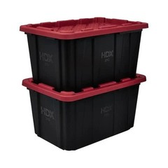27 Gal. Tough Storage Tote in Black and Red
