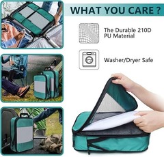 Compression Packing Cubes Set – 5 Lightweight Luggage Organizers bags for Travel