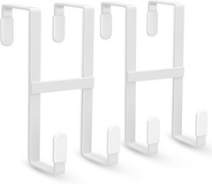 2Pcs No Drill Over Door Hooks Heavy Duty Double Side Hanger