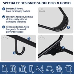 Premium Quality Clothes Hangers (100 Pack) Plastic Gallus Shirt Hanger Black